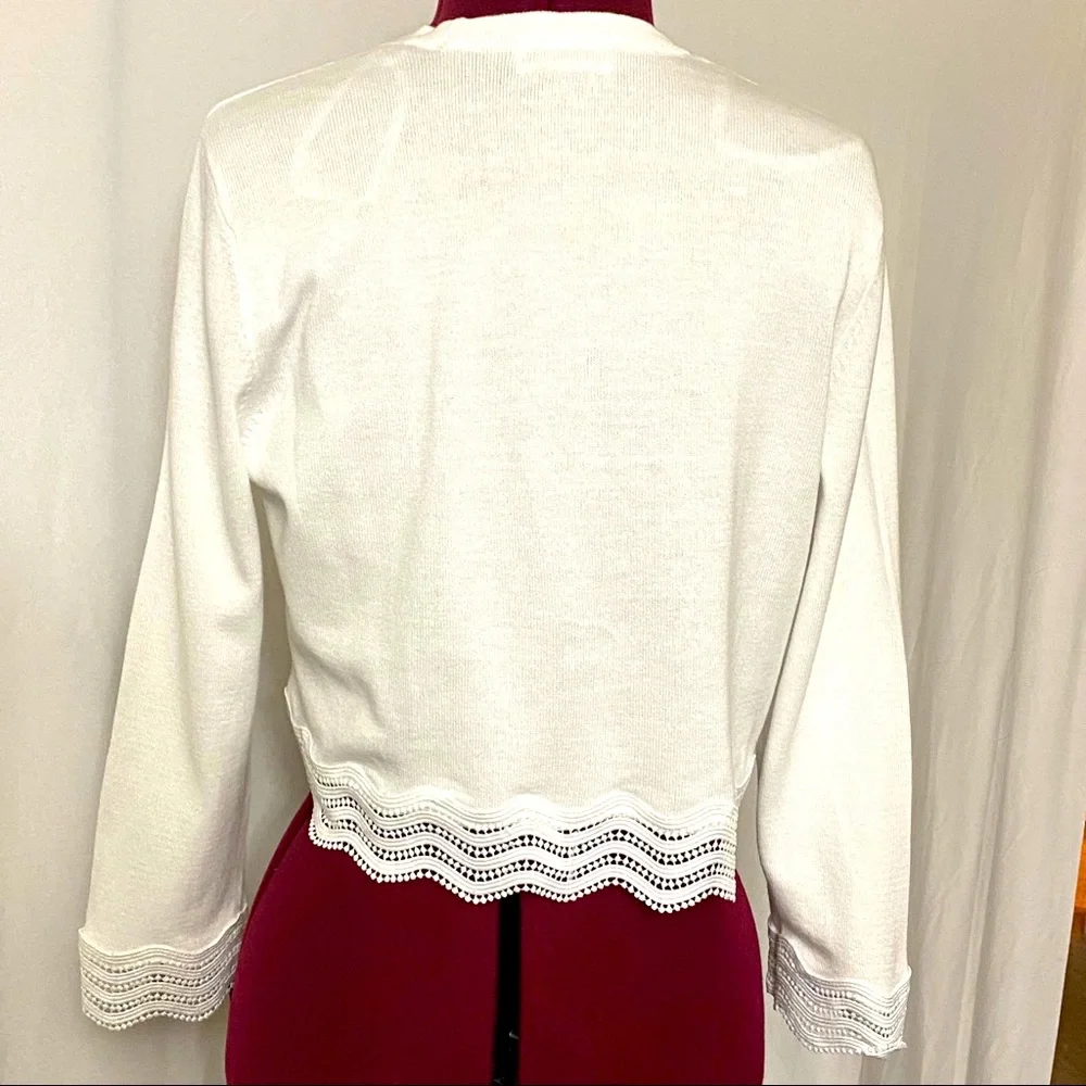 Calvin Klein Ivory Open-Front Sweater - Picture 2 of 4